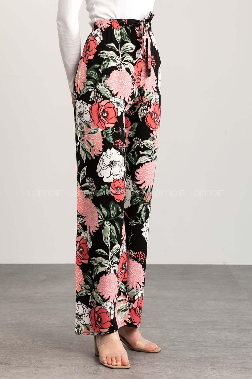 Black Cotton High Waist Comfortable Pants