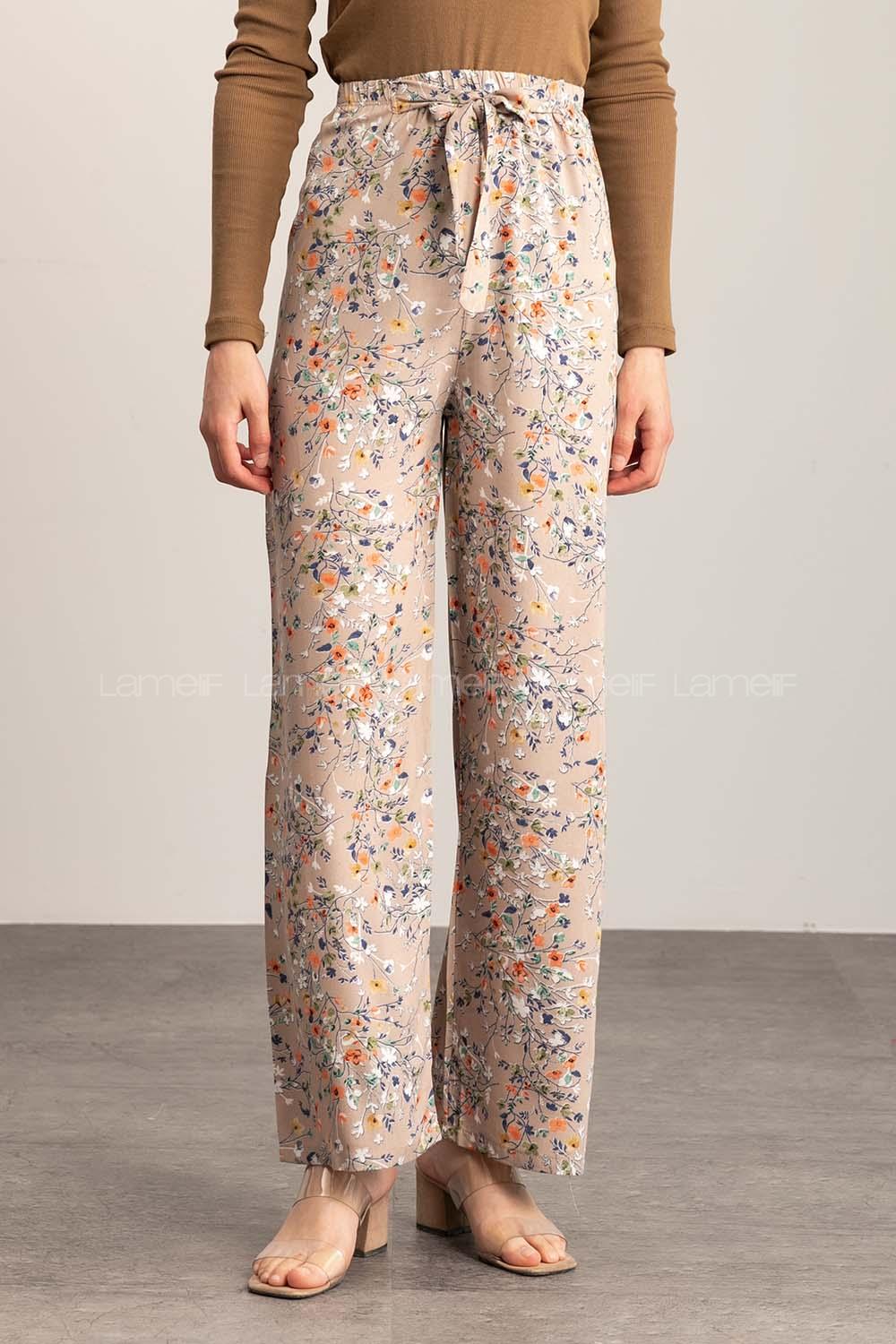 Soft Brown Cotton High Waist Comfortable Pants