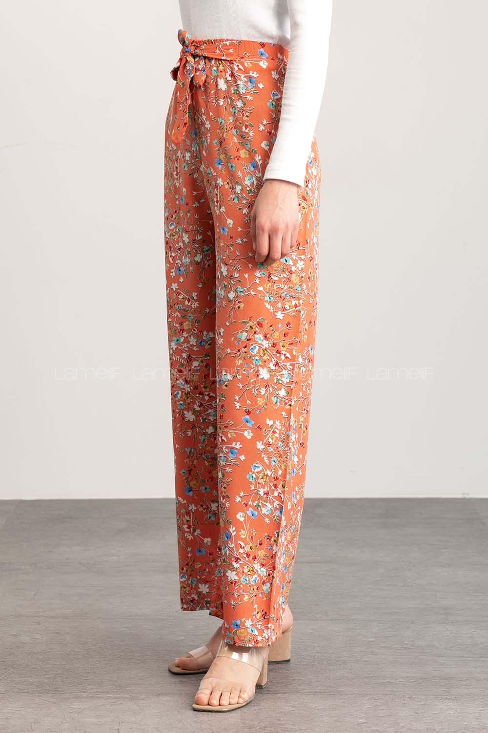 Salmon Cotton High Waist Comfortable Pants