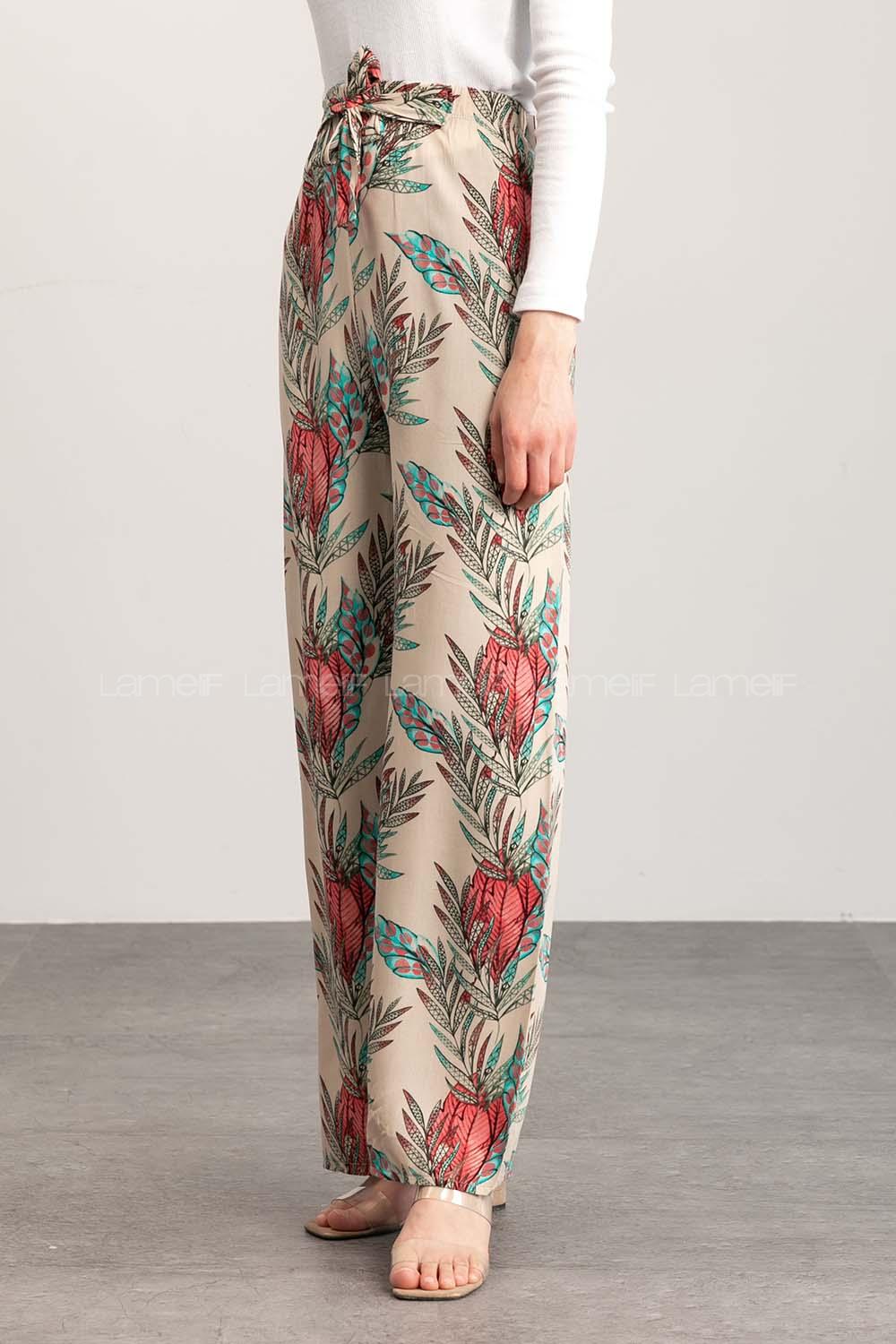 Beige Cotton High Waist Comfortable Pants