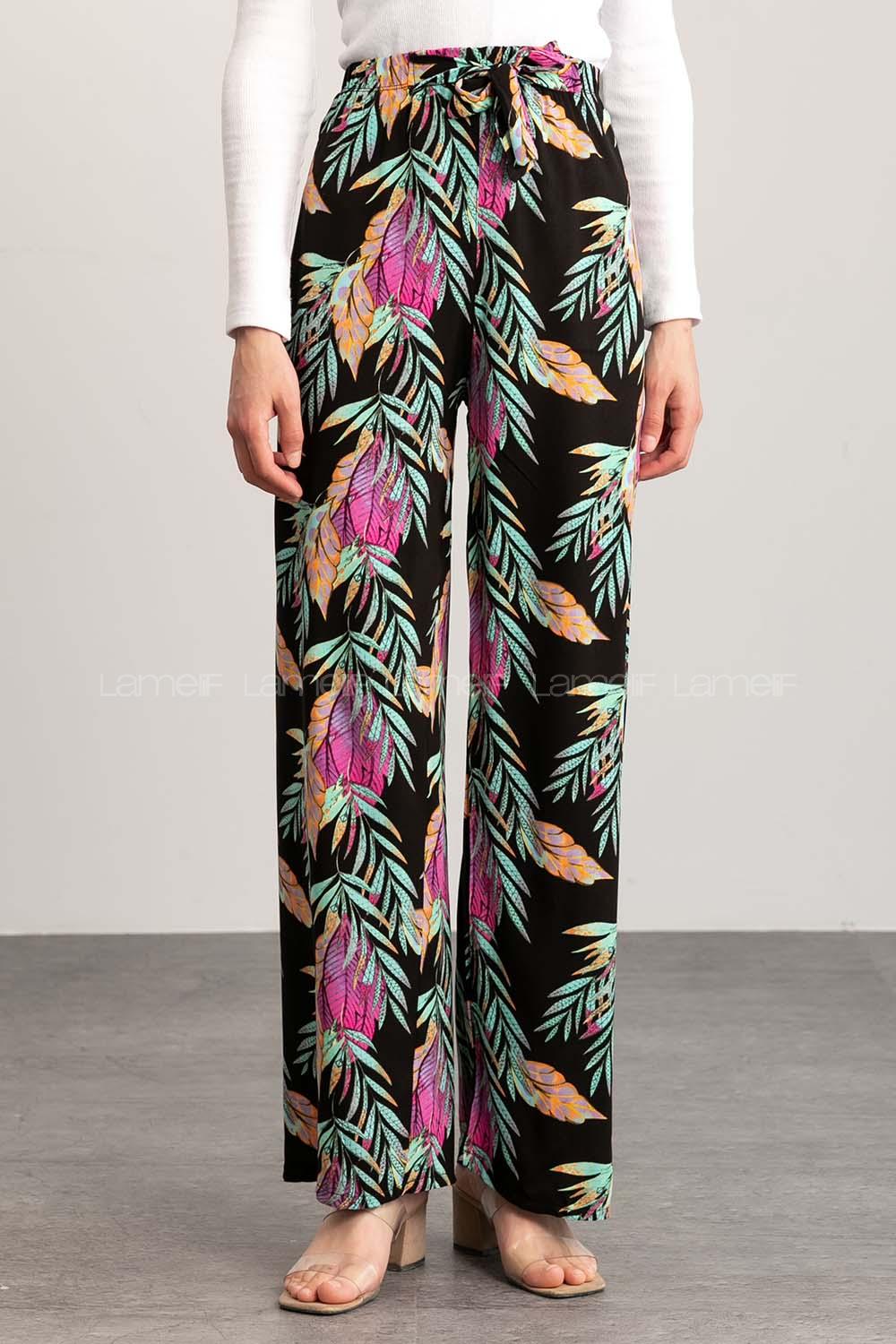 Black Blue Cotton High Waist Comfortable Pants