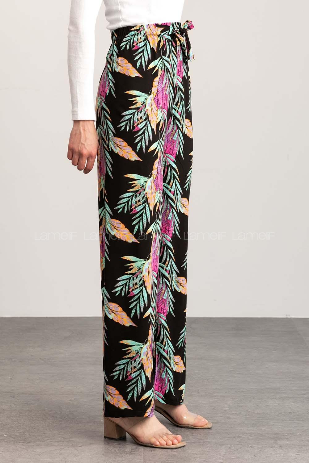 Black Blue Cotton High Waist Comfortable Pants