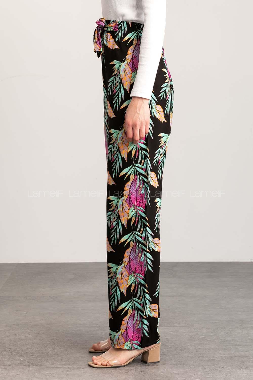 Black Blue Cotton High Waist Comfortable Pants