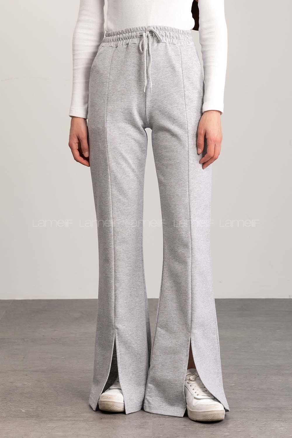 Gray Regular Trousers High Waist Regular Cut Bottom Tracksuit