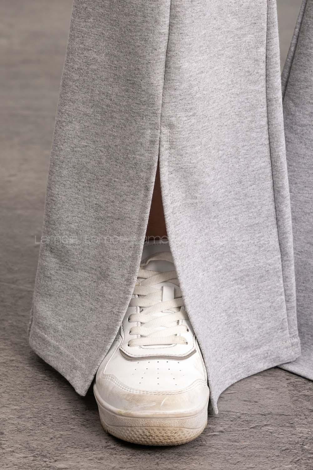 Gray Regular Trousers High Waist Regular Cut Bottom Tracksuit