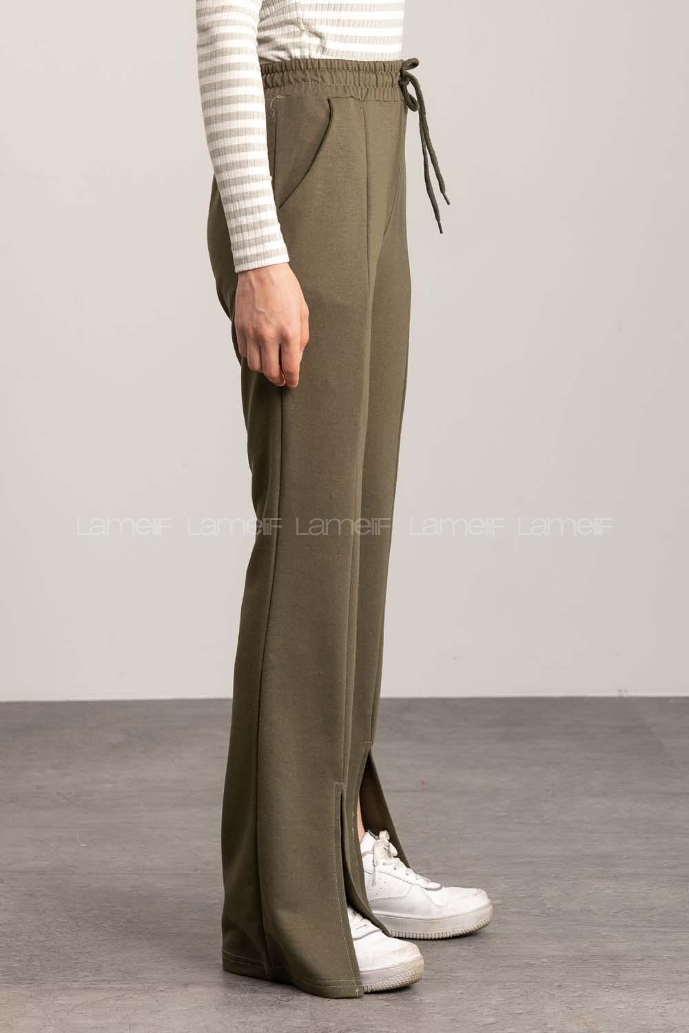 Khaki Regular Trousers High Waist Regular Cut Bottom Tracksuit