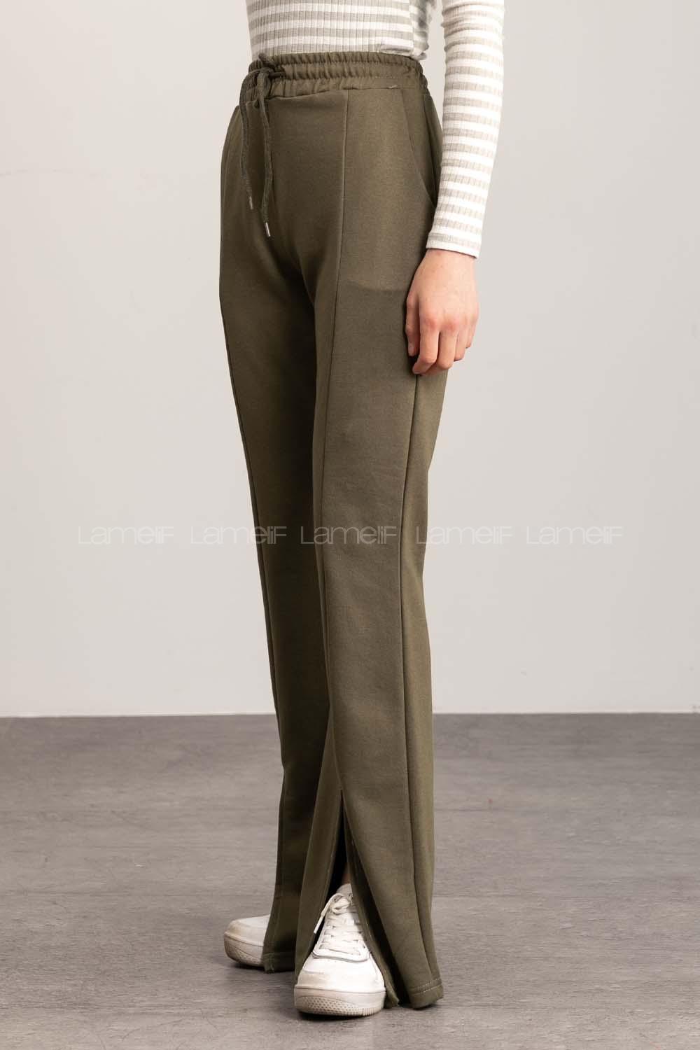 Khaki Regular Trousers High Waist Regular Cut Bottom Tracksuit