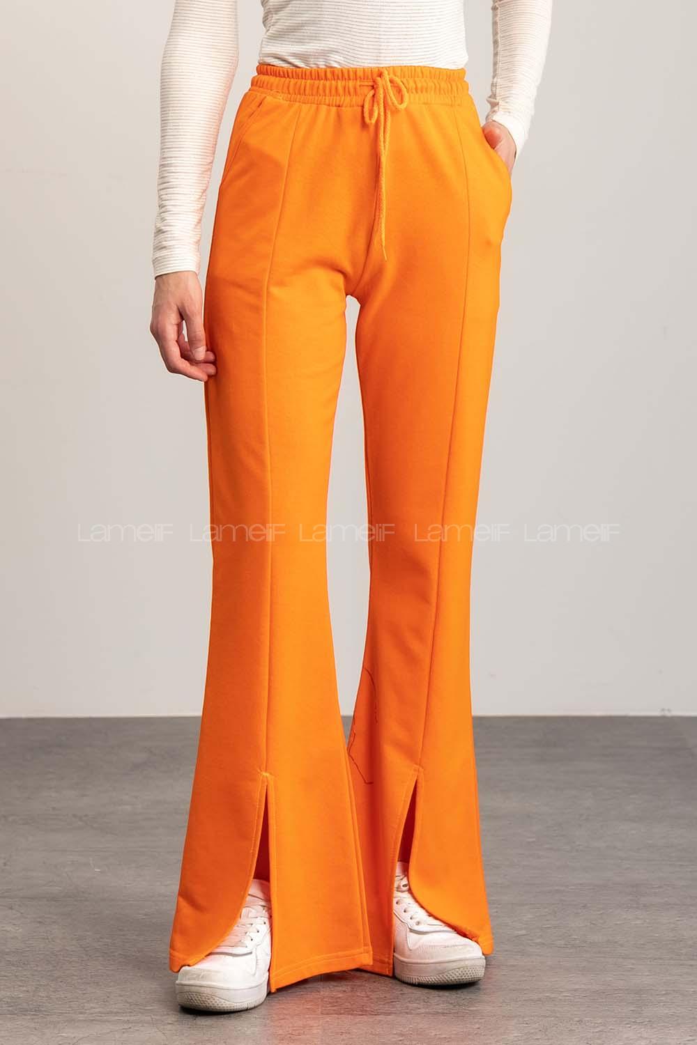 Orange Regular Trousers High Waist Regular Cut Bottom Tracksuit
