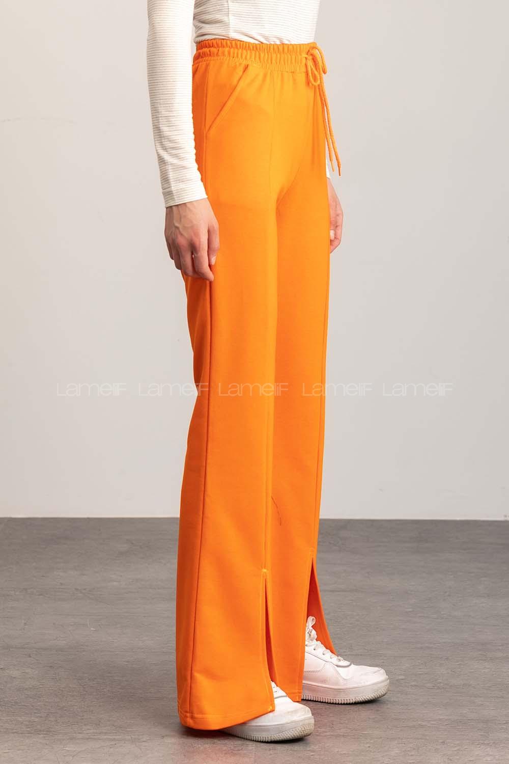 Orange Regular Trousers High Waist Regular Cut Bottom Tracksuit