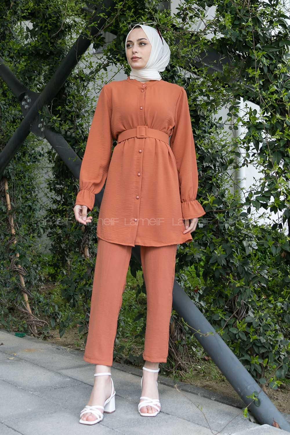 Tile Mandarin Collar Long Arm Ayrobin Regular Trousers Comfortable Suit