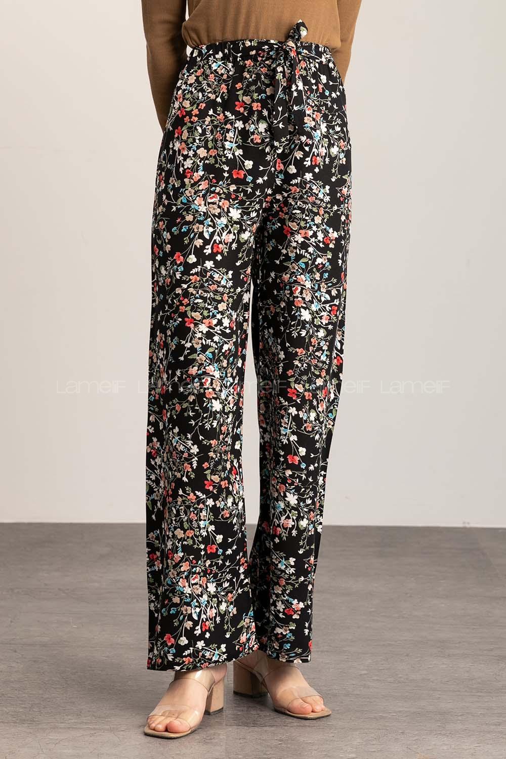 Black-1 Cotton High Waist Comfortable Pants