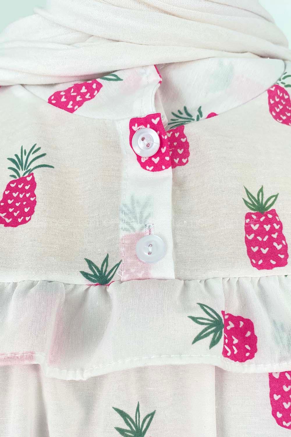 Pink Mandarin Collar Cotton Printed Tunic