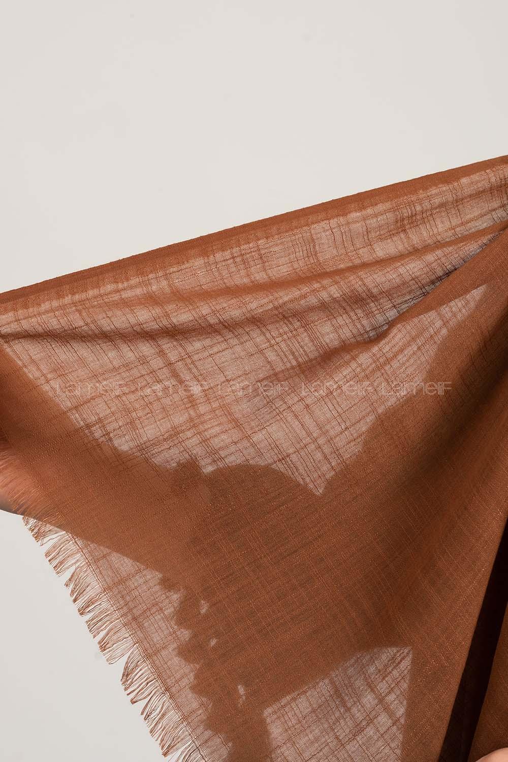 Plaid Brown Cotton Fabric Straight Shawl