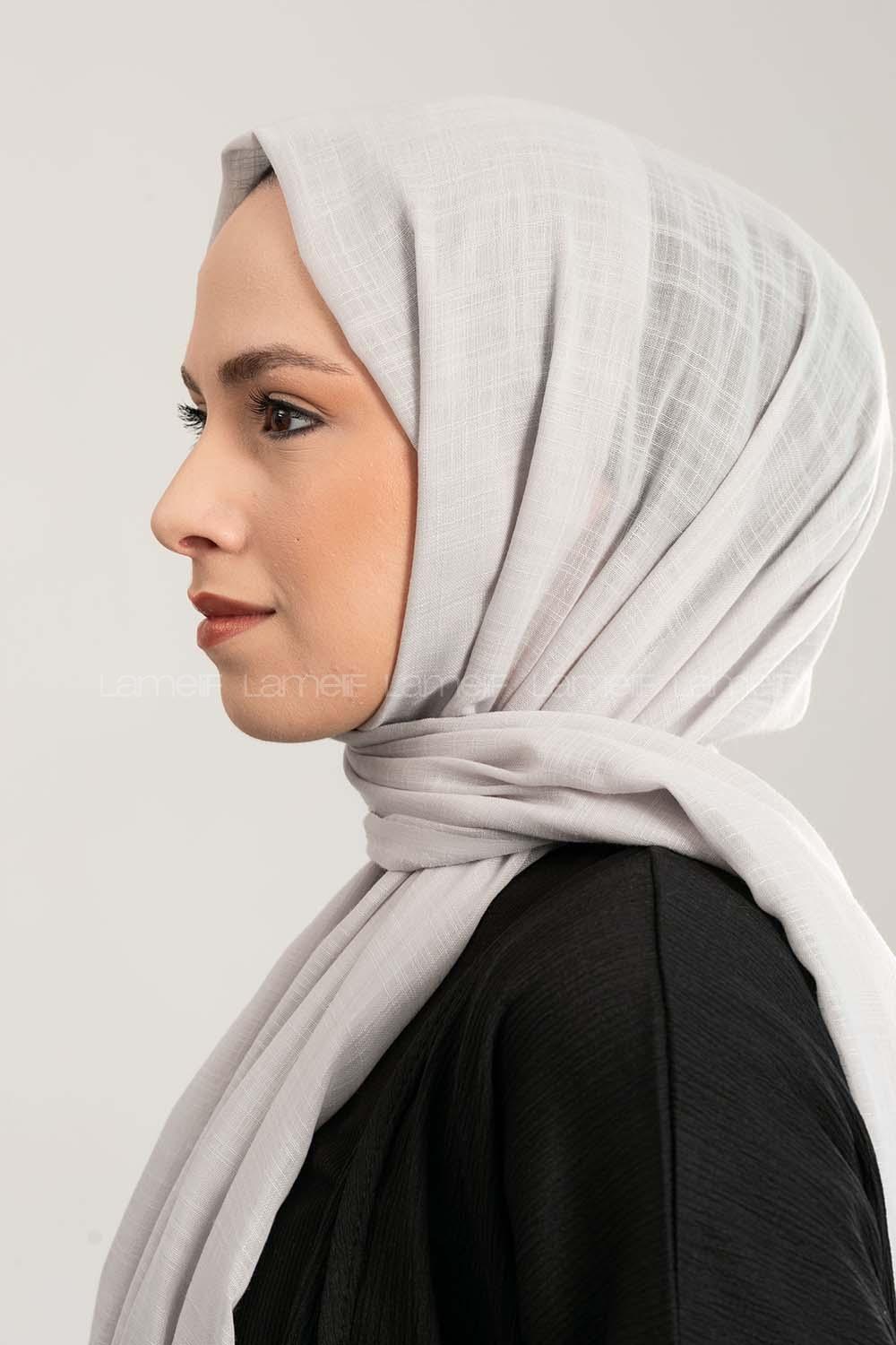 Ice Blue Cotton Fabric Straight Shawl