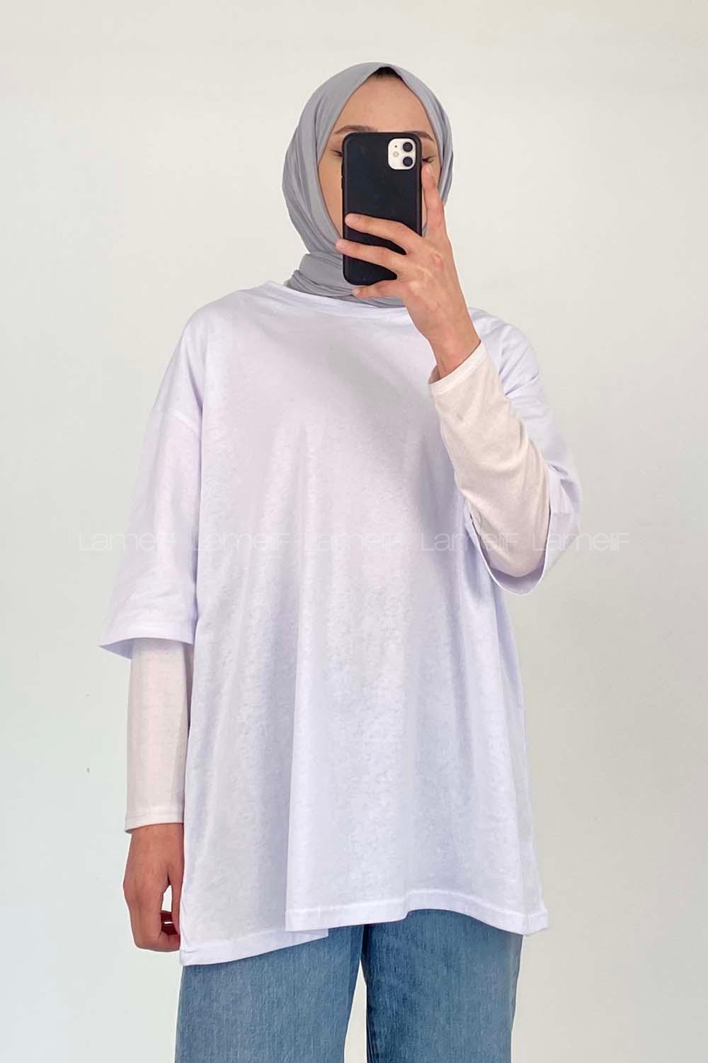 White Crew Neck Short Arm Cotton Unprinted T-shirt