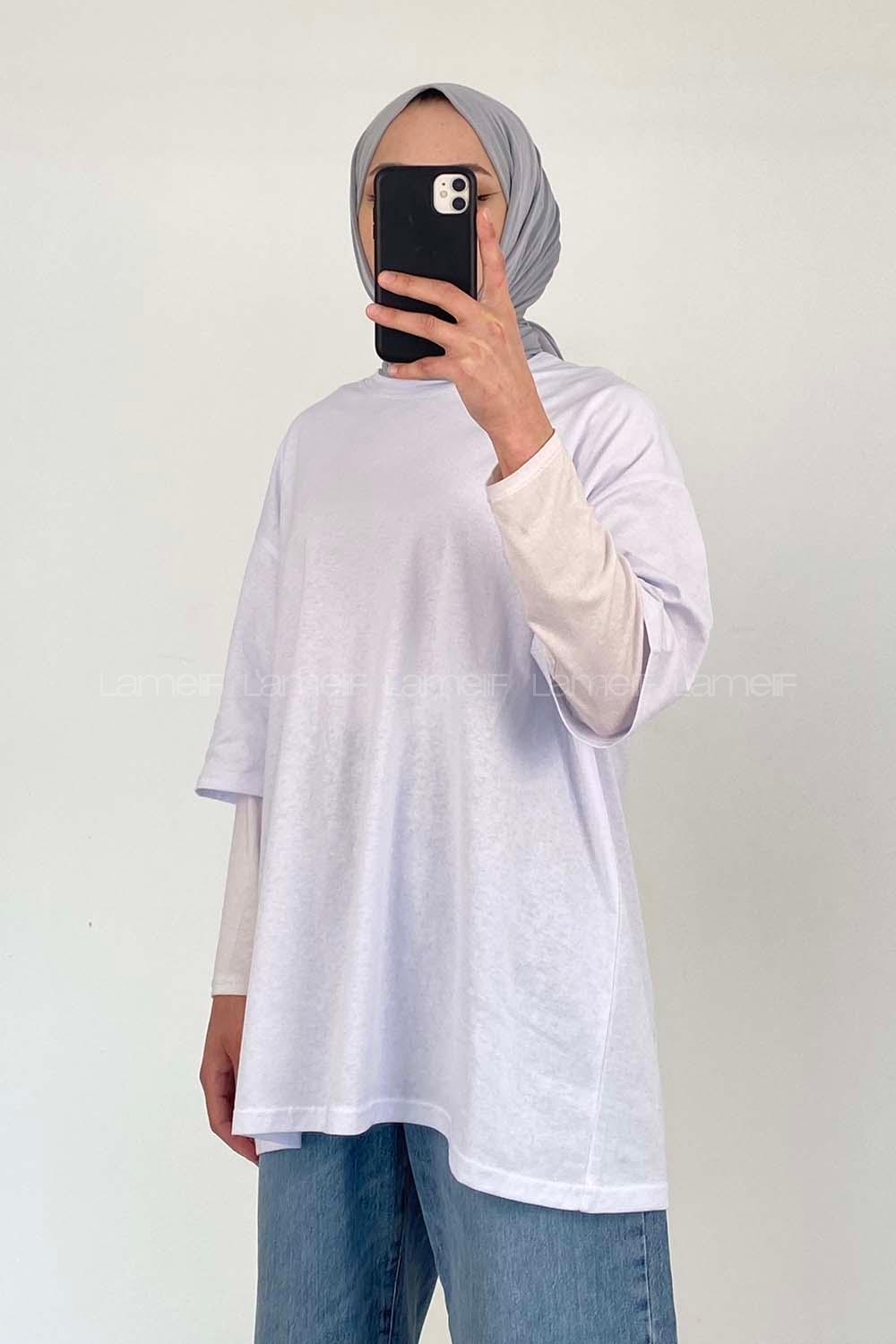 White Crew Neck Short Arm Cotton Unprinted T-shirt