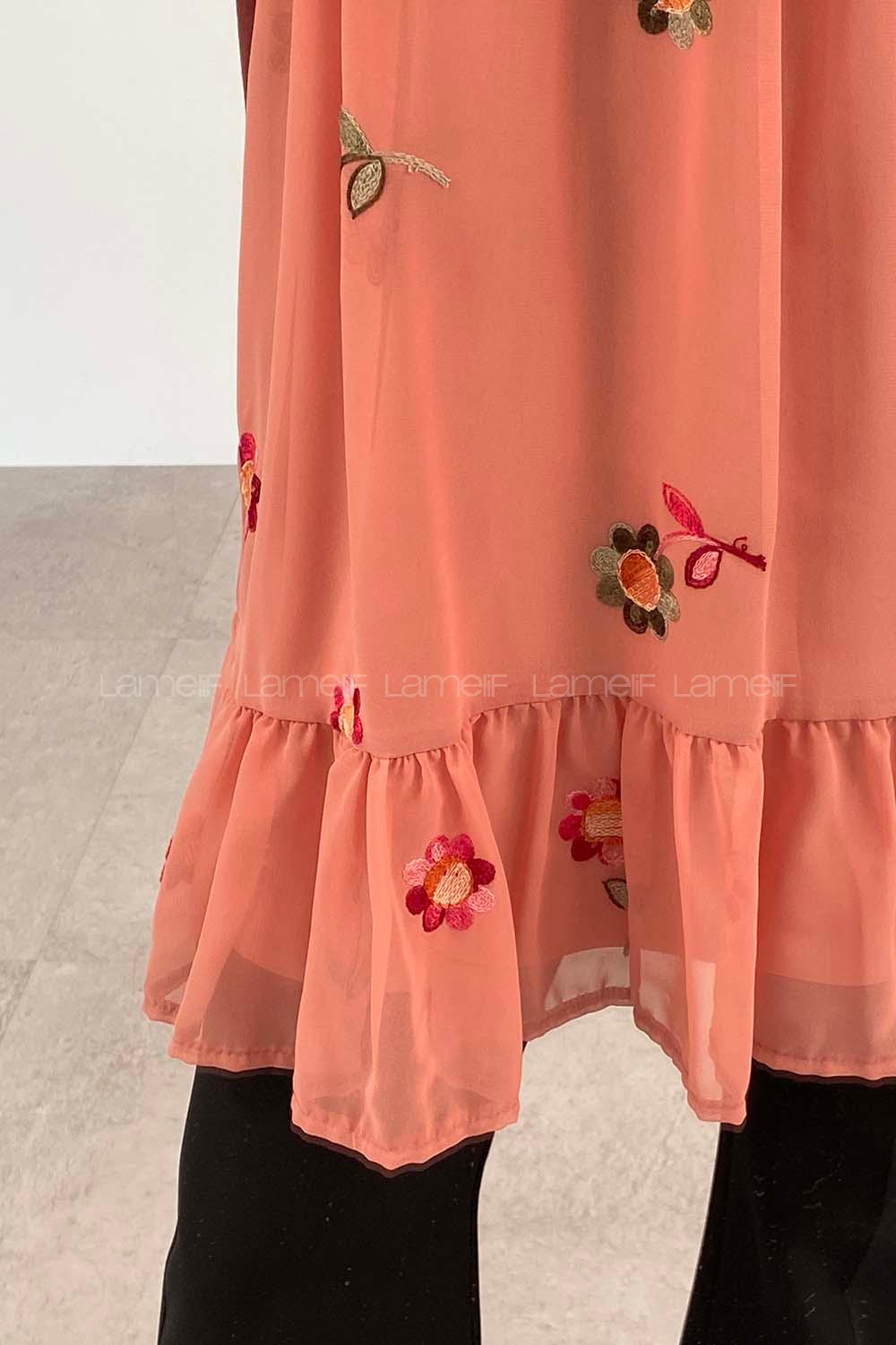 Pink Crew Neck Printed Tunic