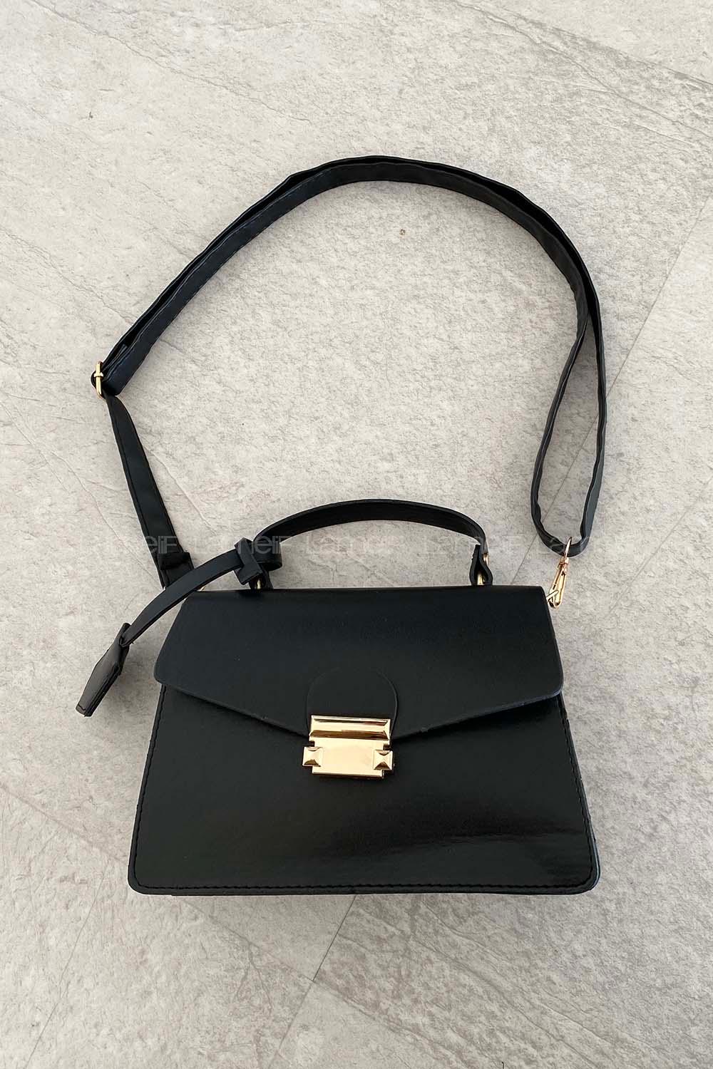 Black Buckle Skin Hand Bag Bag