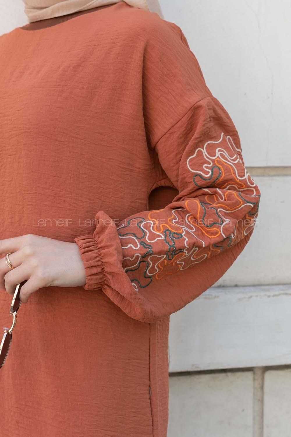 Tile Crew Neck Long Arm Without Accessories Ayrobin Trousers Comfortable Suit