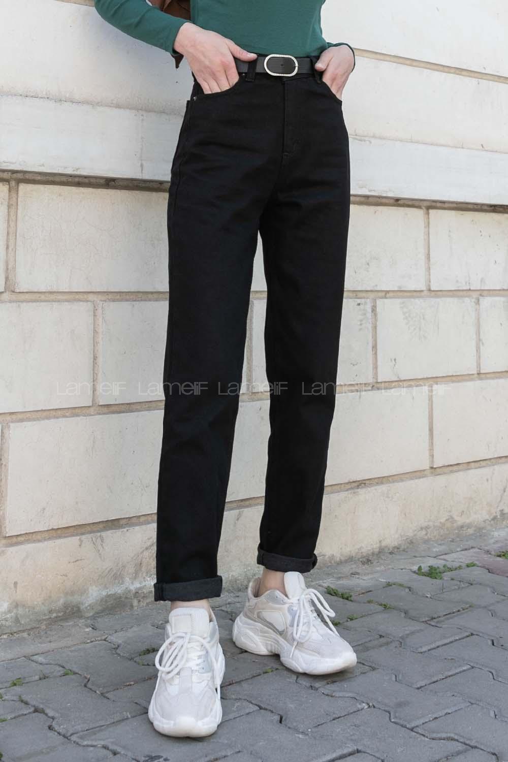 Black Denim High Waist 5 Pockets Pants