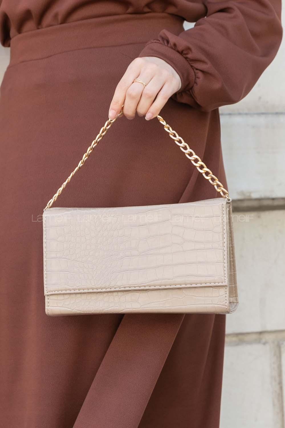 Mink Buckle Skin Hand Bag Bag