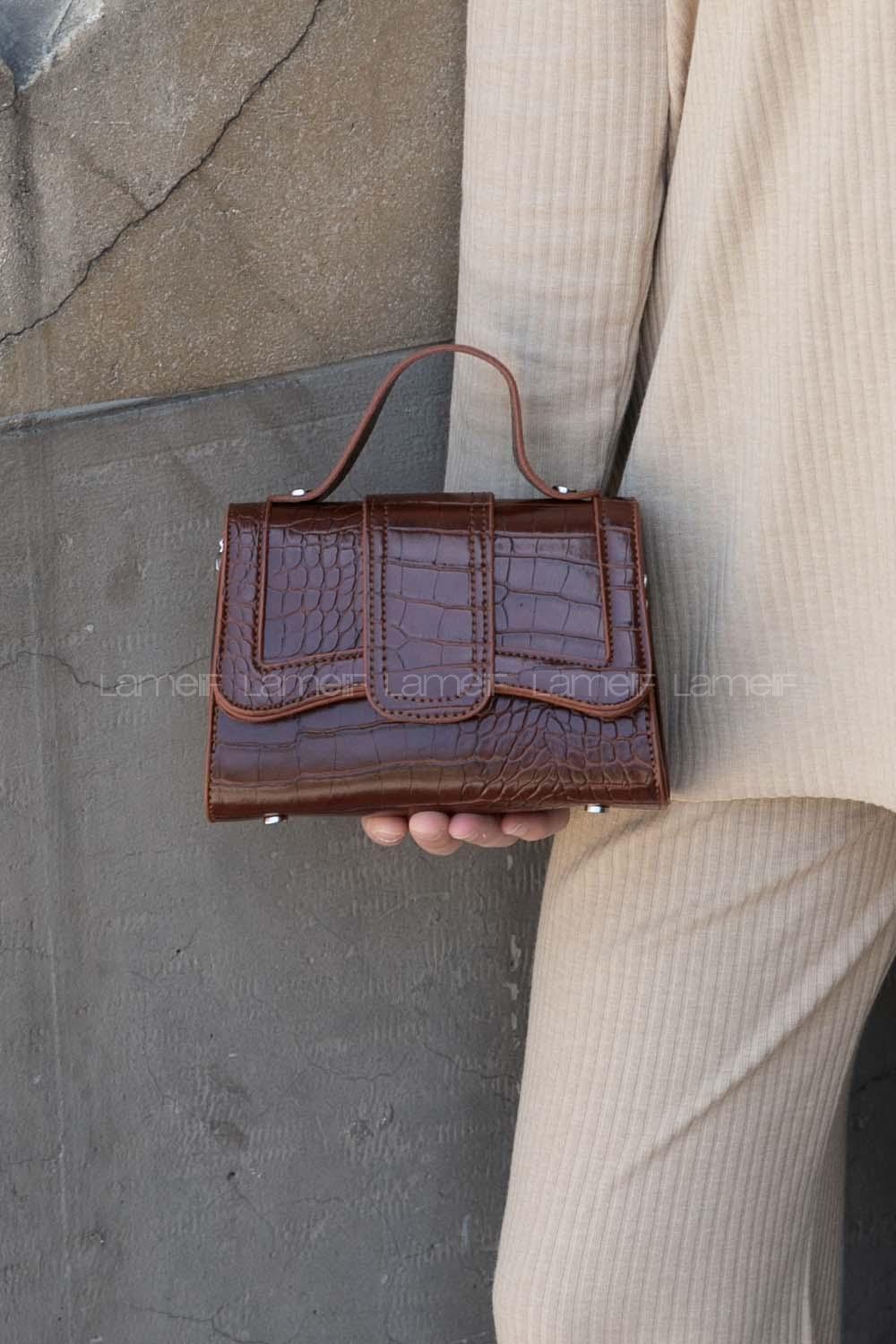 Tan Buckle Skin Hand Bag Bag