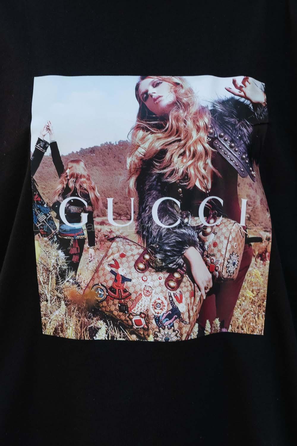 Black Crew Neck Half Arm Arm Cotton Printed T-shirt