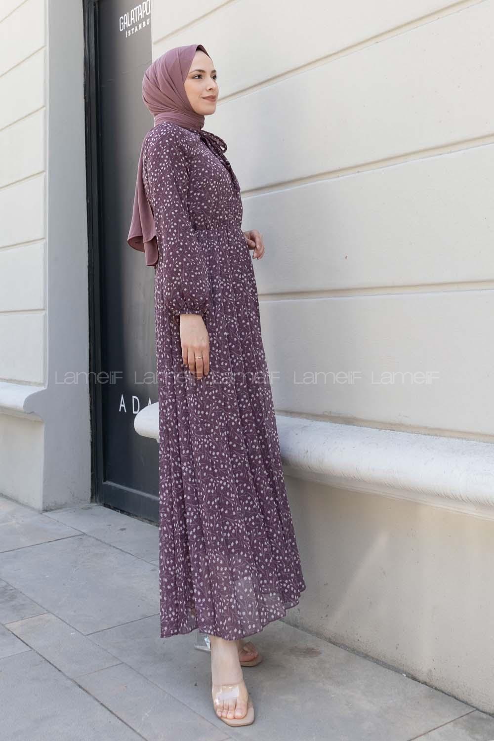 Plato Mandarin Collar Cotton Fabric Printed Dresess