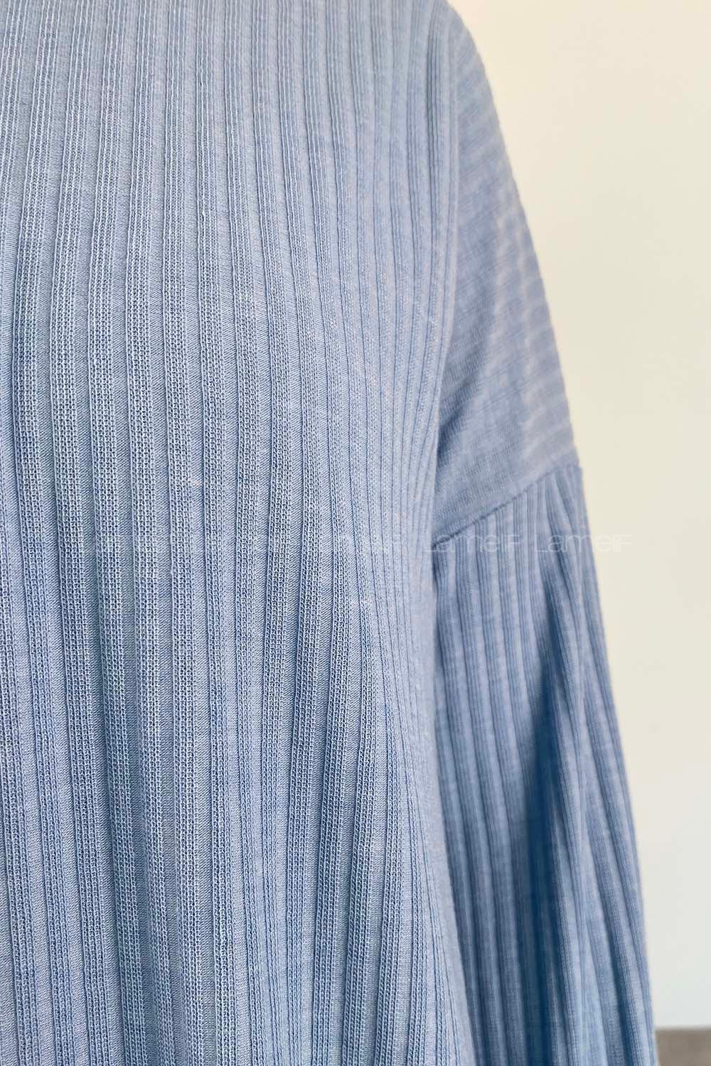 Baby Blue Crew Neck Long Arm Without Accessories Cotton Fabric Regular Trousers Comfortable Suit