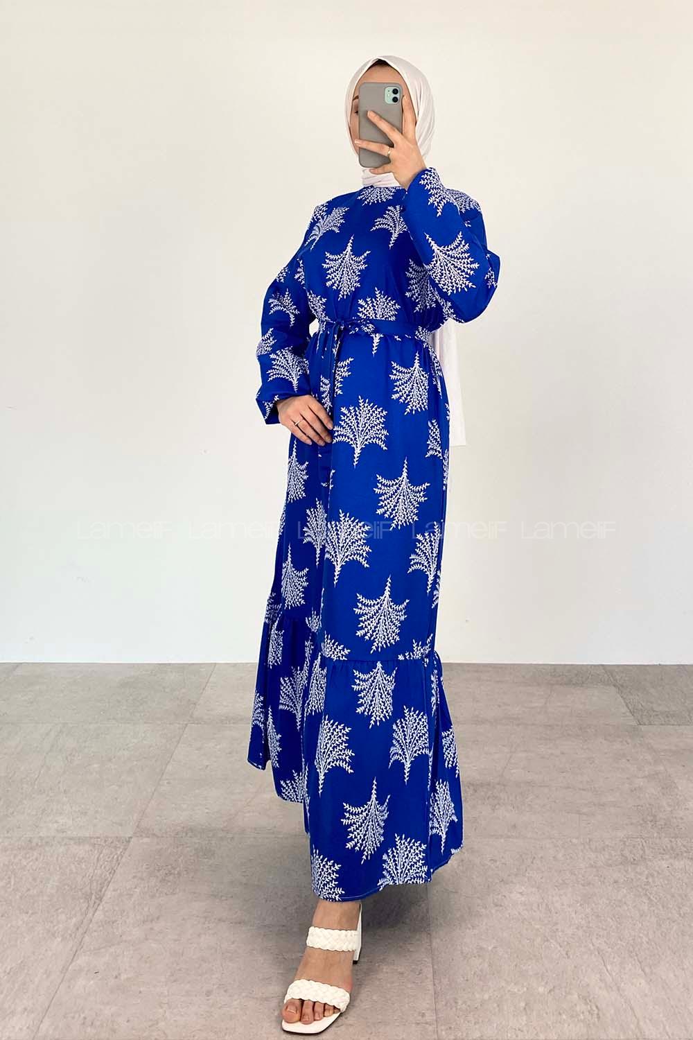 Saxe Mock Turtle Neck Cotton Printed Dresess