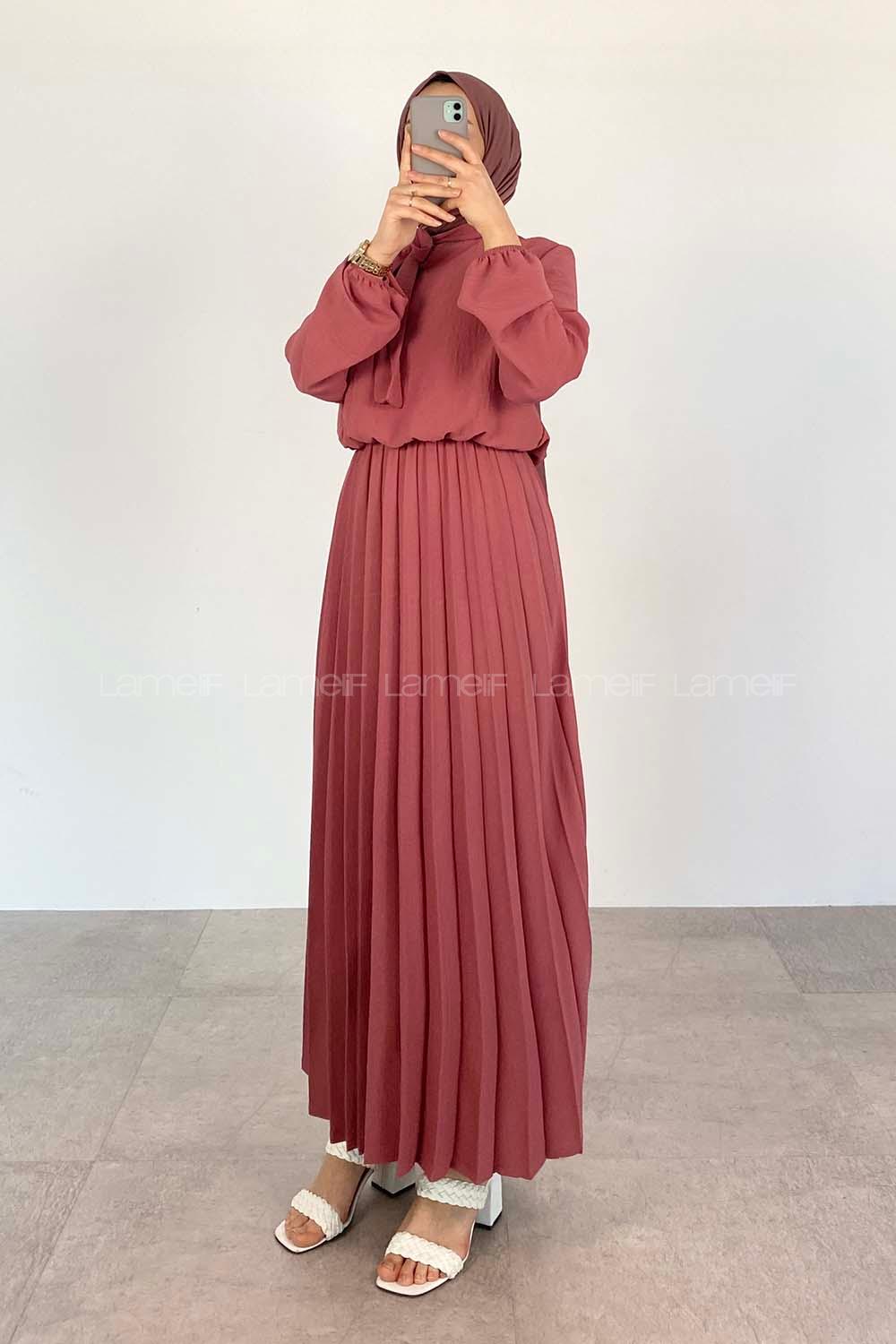 Rose Crew Neck Ayrobin Unprinted Dresess