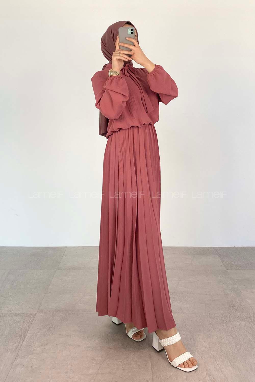 Rose Crew Neck Ayrobin Unprinted Dresess