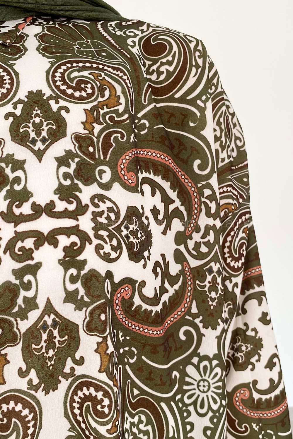 Khaki Shirt Collar Long Arm Cotton Printed Shirt