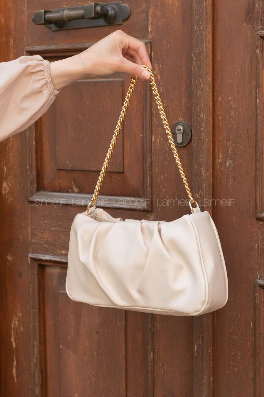 Cream With Suspenders Skin Hand Bag Bag