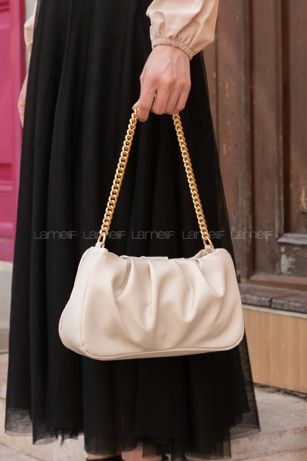 Cream With Suspenders Skin Hand Bag Bag