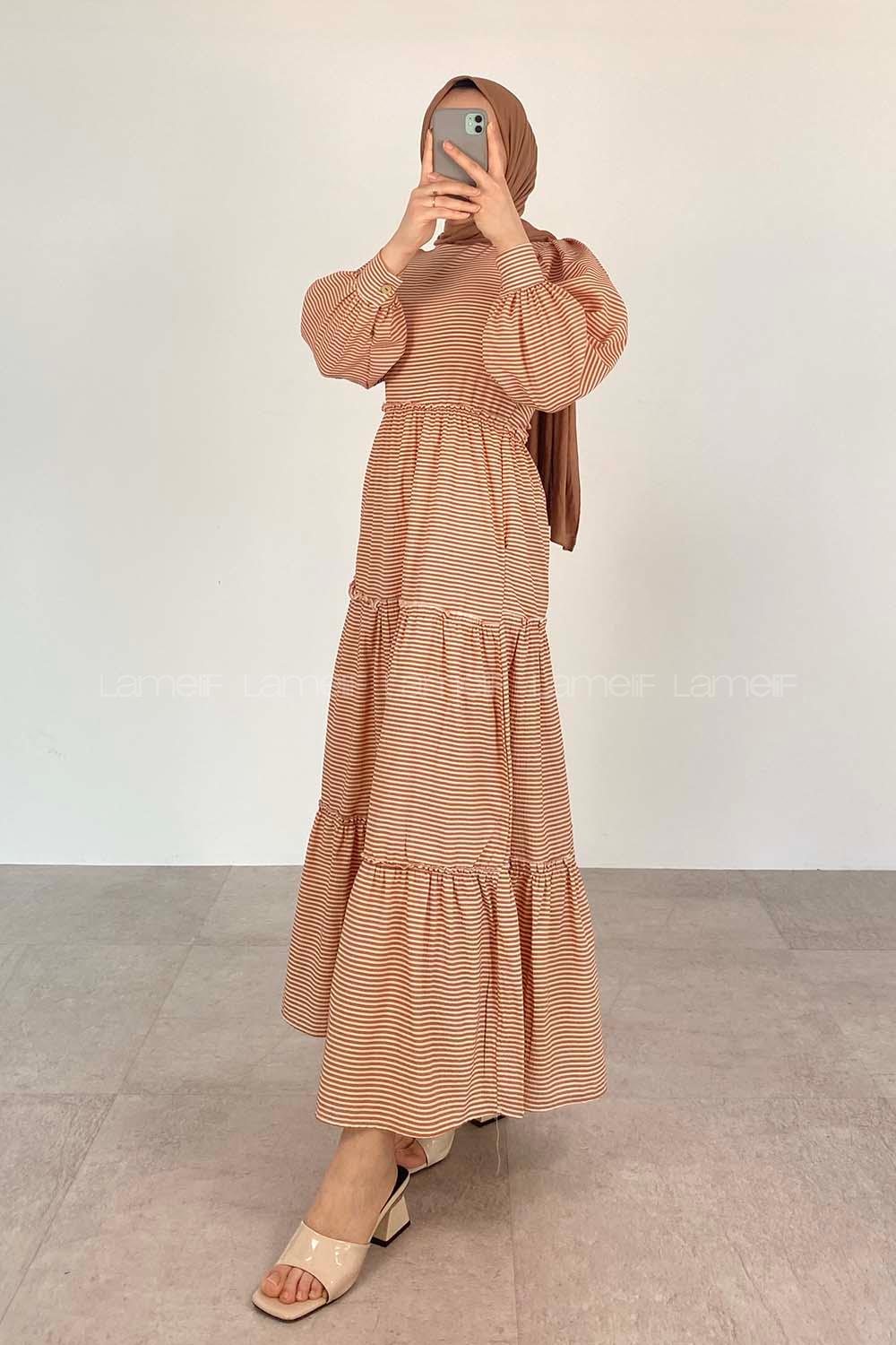 Tile Crew Neck Cotton Fabric Printed Dresess