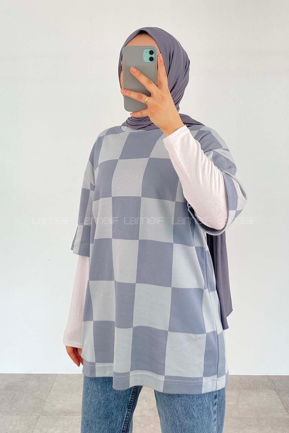 Gray Crew Neck Half Arm Arm Cotton Printed T-shirt