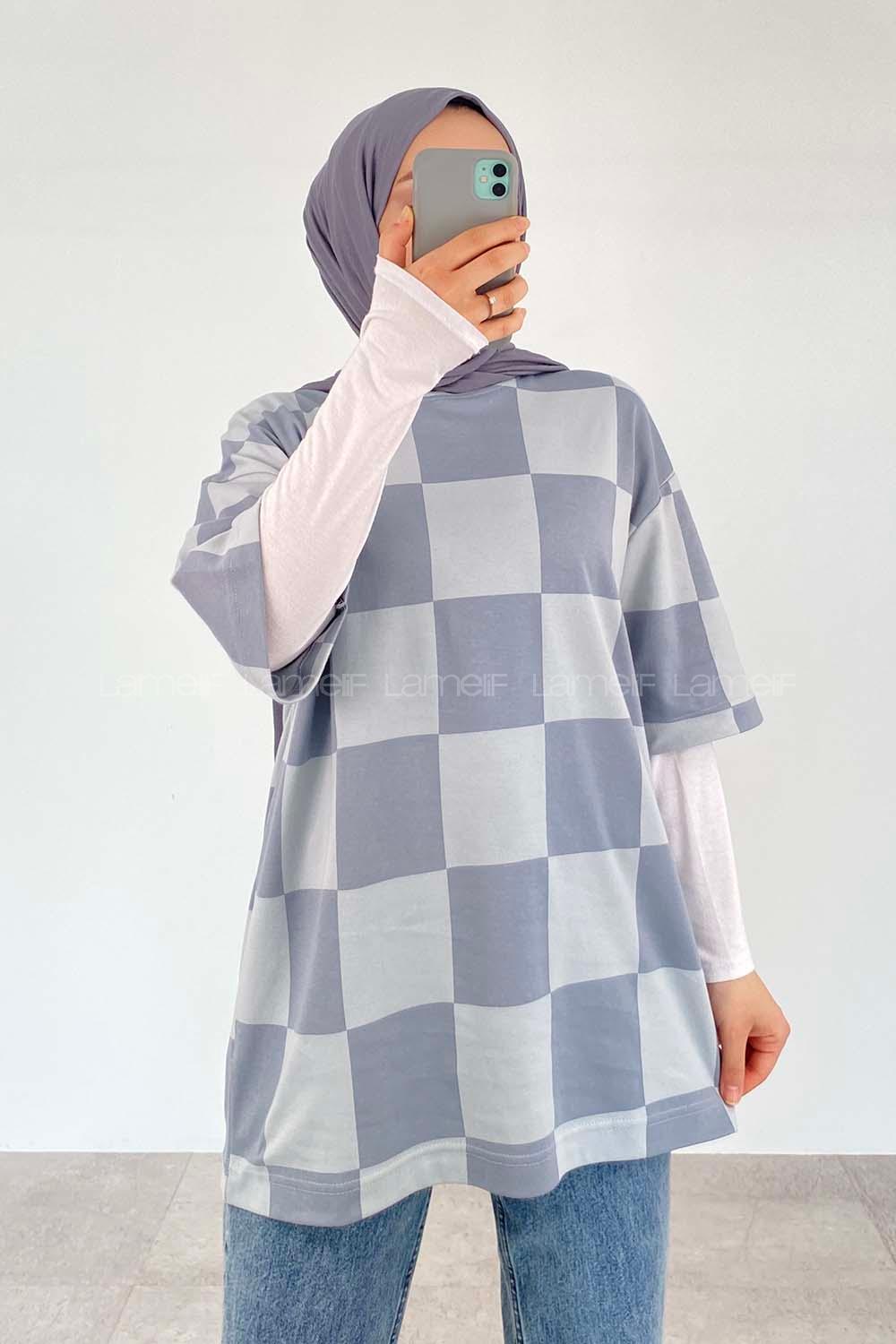 Gray Crew Neck Half Arm Arm Cotton Printed T-shirt