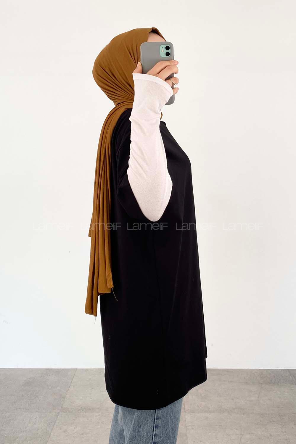 Black Crew Neck Half Arm Arm Cotton Printed T-shirt