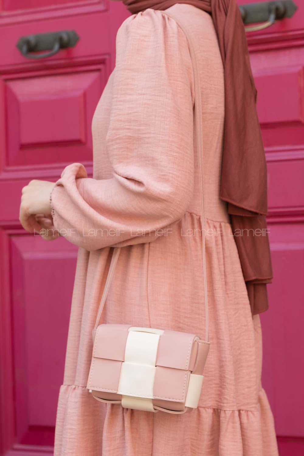 Striped Pink With Suspenders Skin Hand Bag Bag
