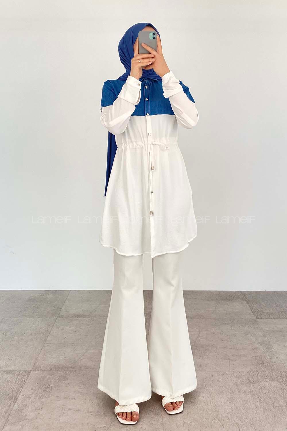 White Shirt Collar Long Arm Ayrobin Unprinted Shirt