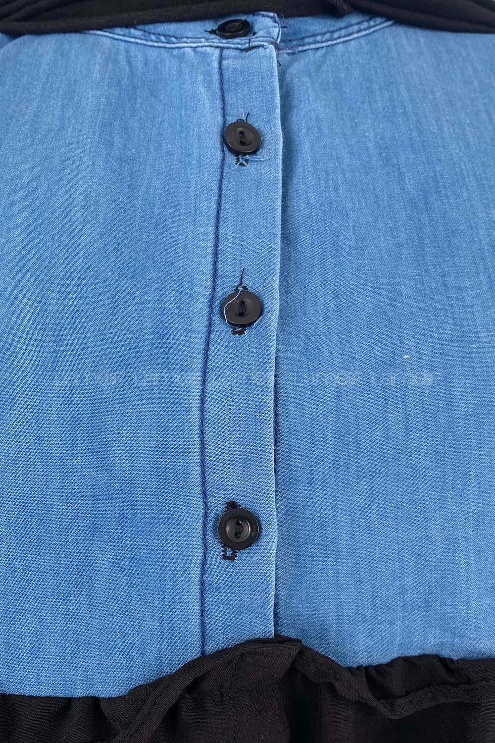 Black Mandarin Collar Long Arm Ayrobin Unprinted Shirt