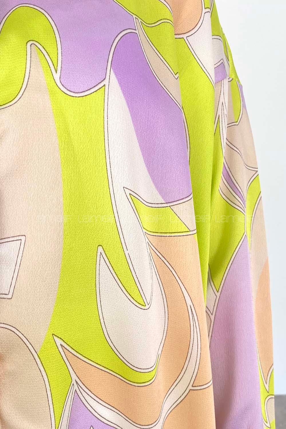 Lilac Shirt Collar Long Arm Cotton Fabric Printed Shirt