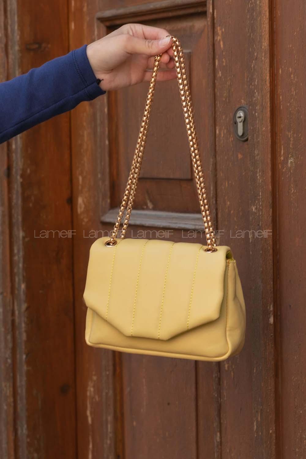 Yellow With Suspenders Skin Hand Bag Bag