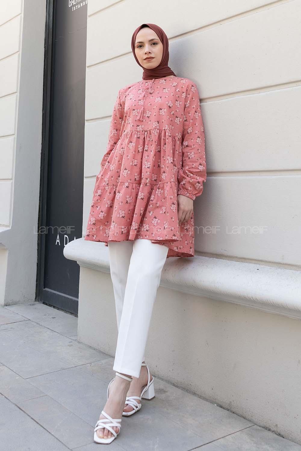 Powder Crew Neck Cotton Printed Tunic