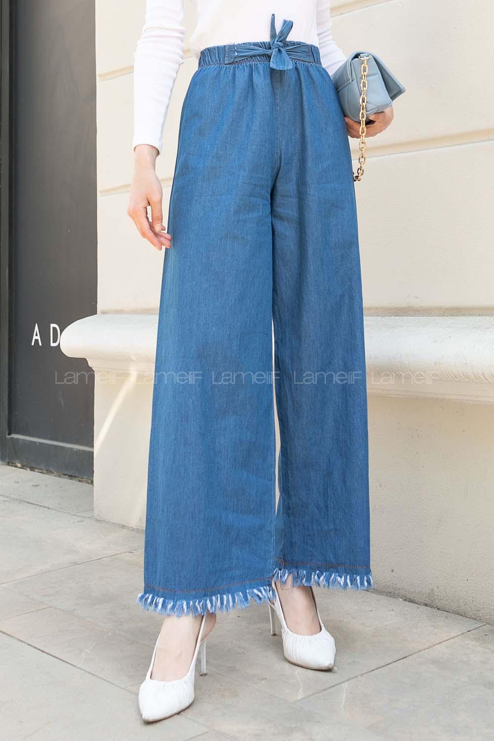 Modalamelif Paça Püsküllü Pantolon Açık Mavi