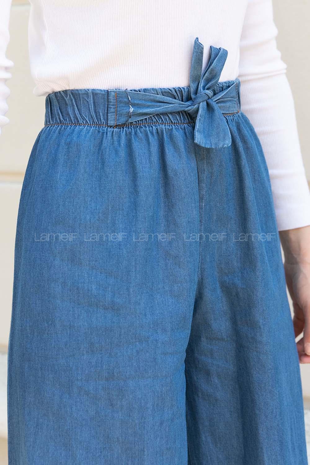 Modalamelif Paça Püsküllü Pantolon Açık Mavi