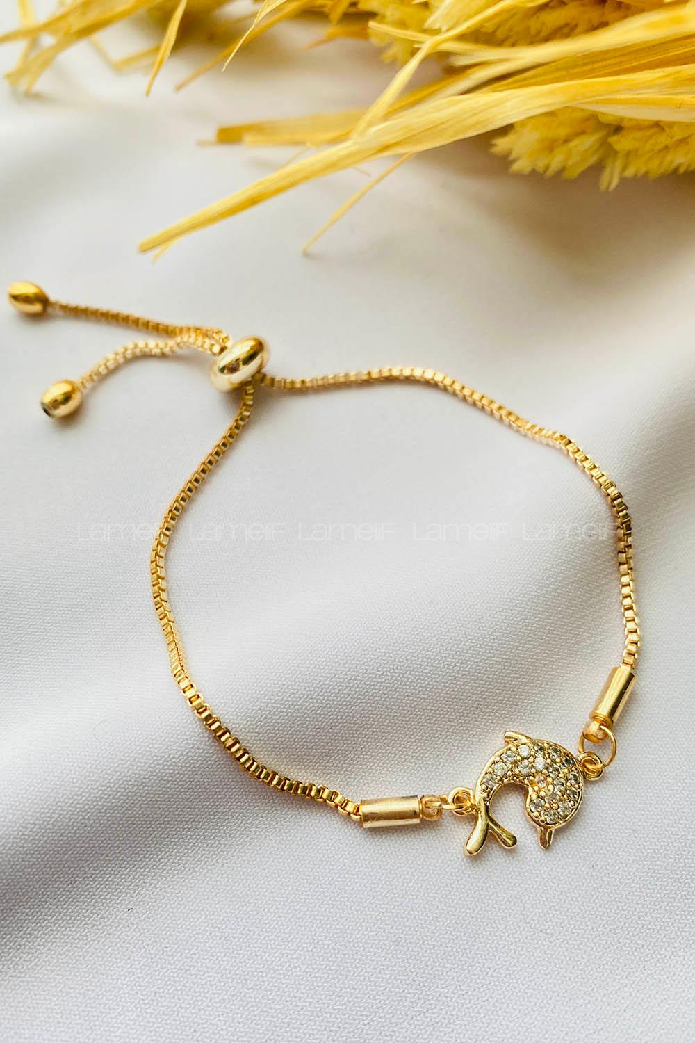 Gold-2 Belted Gold Straight Wristband