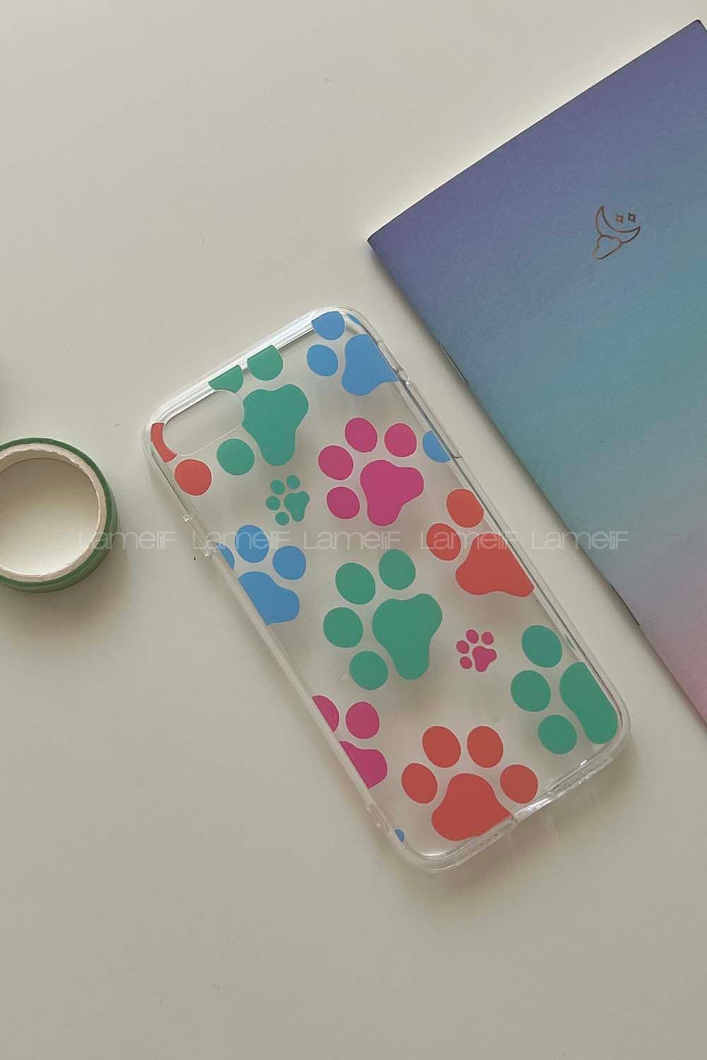 Lamelif ıPhone 7/8 Pati Baskılı Şeffaf Telefon Kılıfı