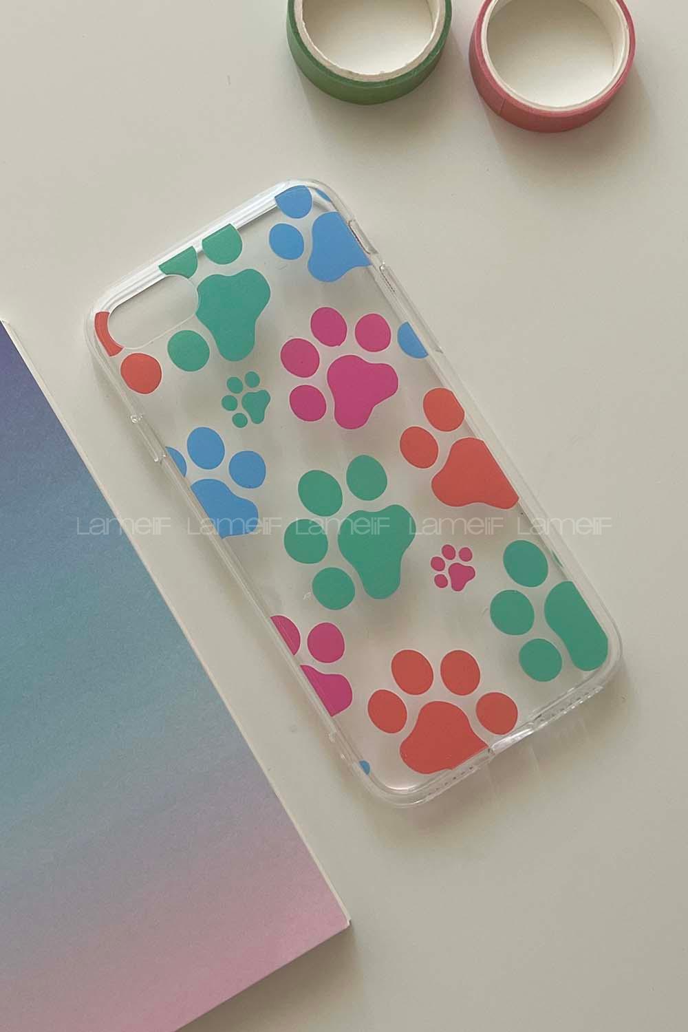 Lamelif ıPhone 7/8 Pati Baskılı Şeffaf Telefon Kılıfı